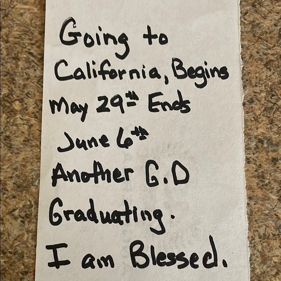 Handwritten Note on White Paper - Picture 1 of 1